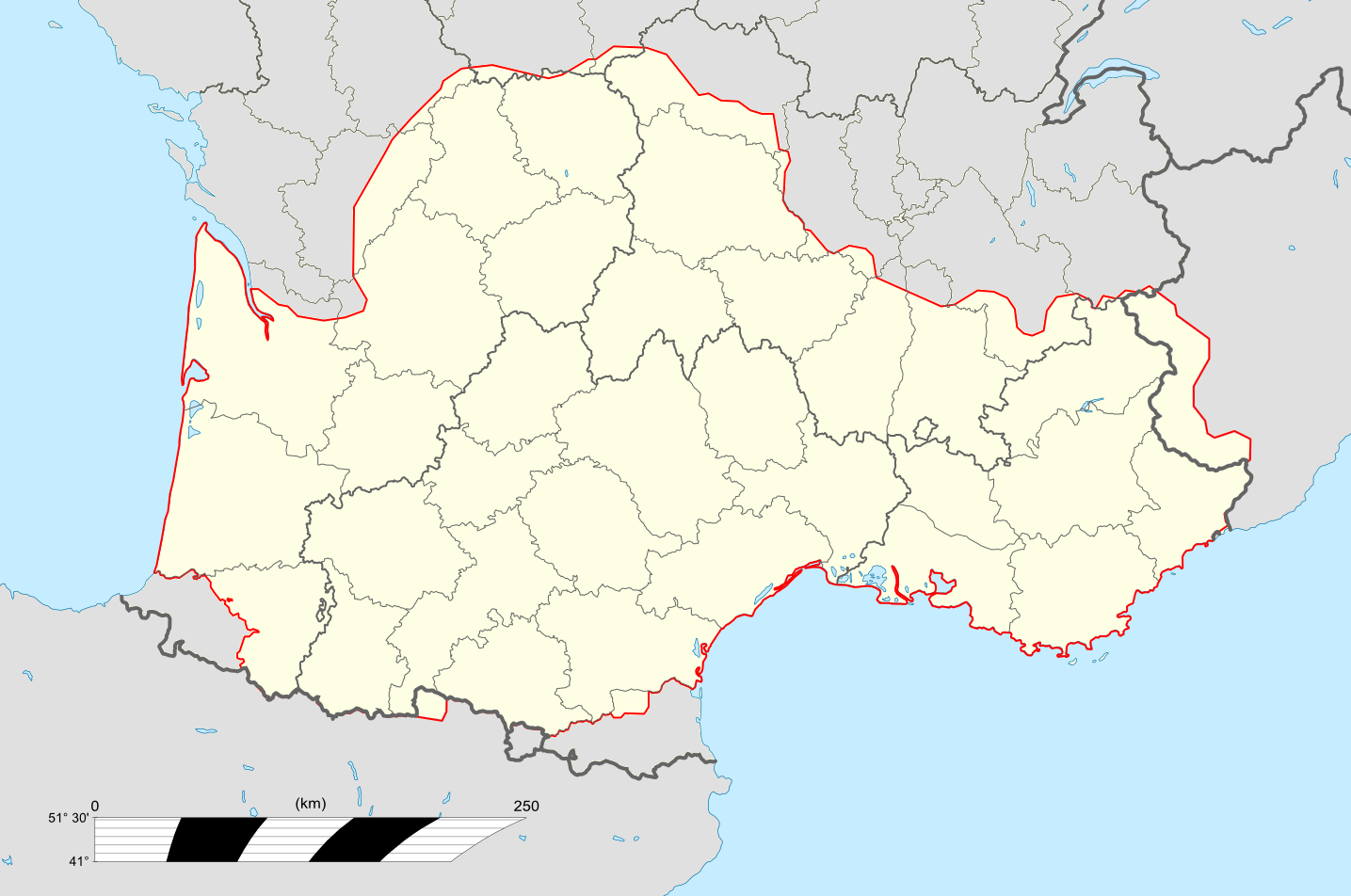 Map of Occitània
